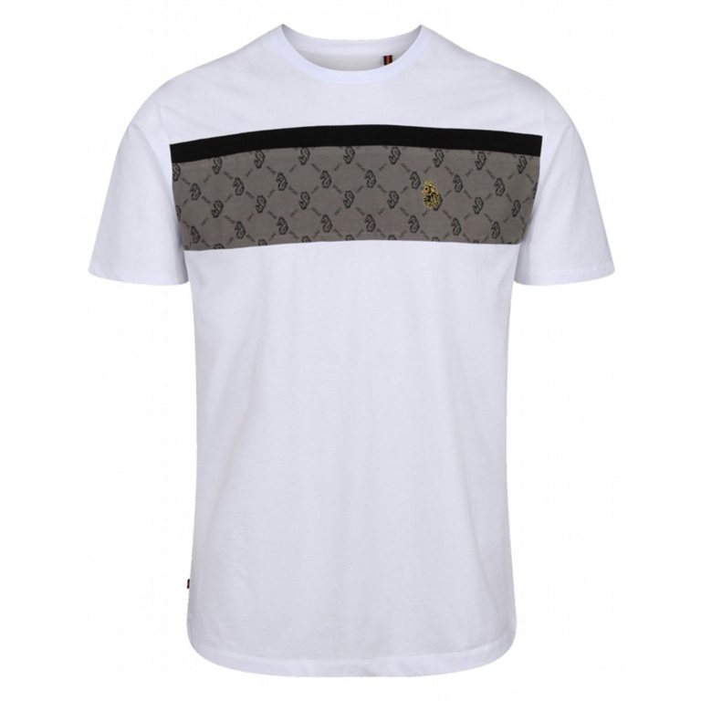 Luke Den Panelled T-Shirt - White Blk Mushroom