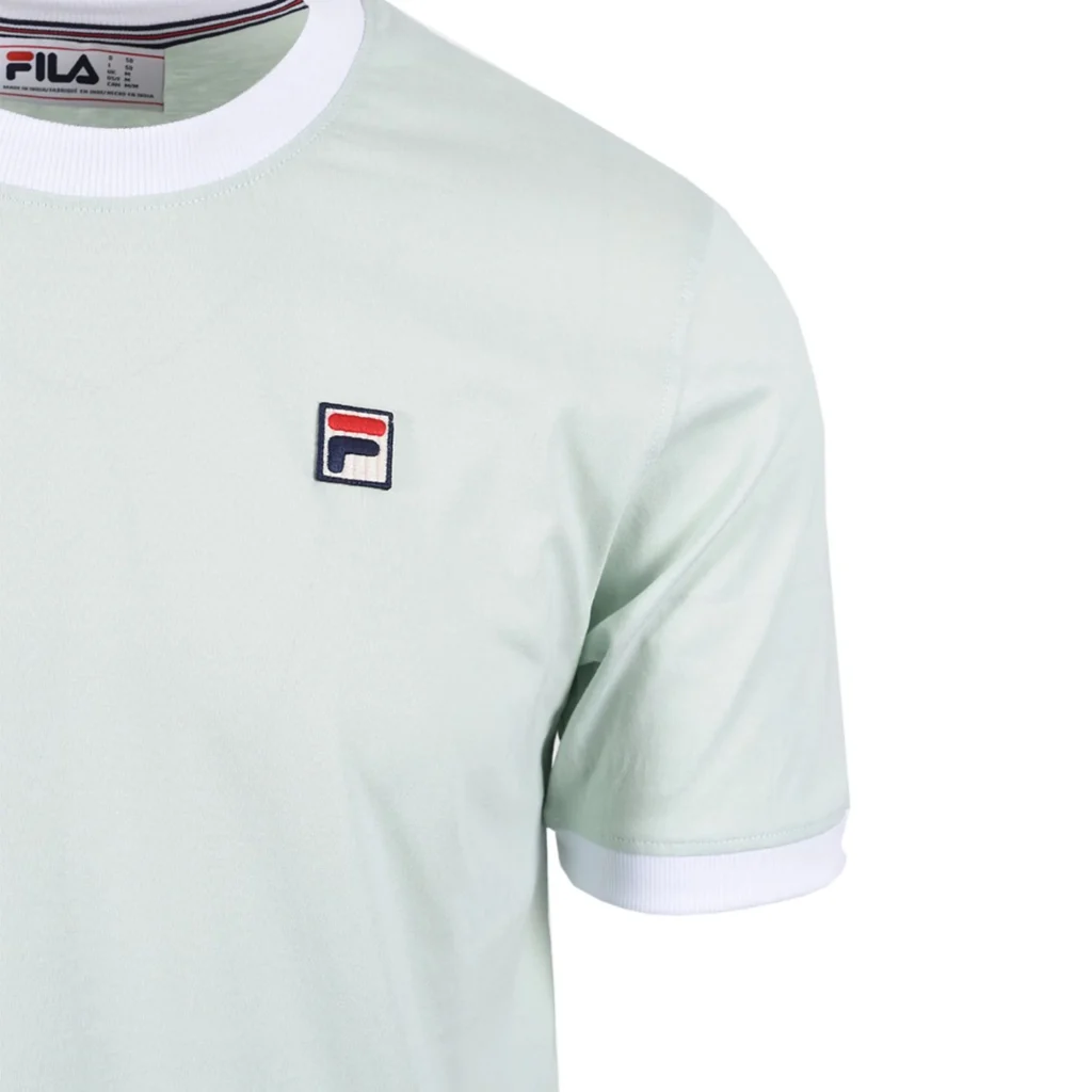 Fila Marconi Essential Ringer T-Shirt - Surf Spray / White