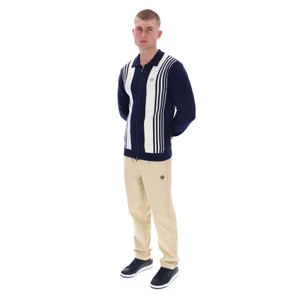 Sergio Tacchini Cipri Knit Cardigan - Maritime Blue / Gardenia