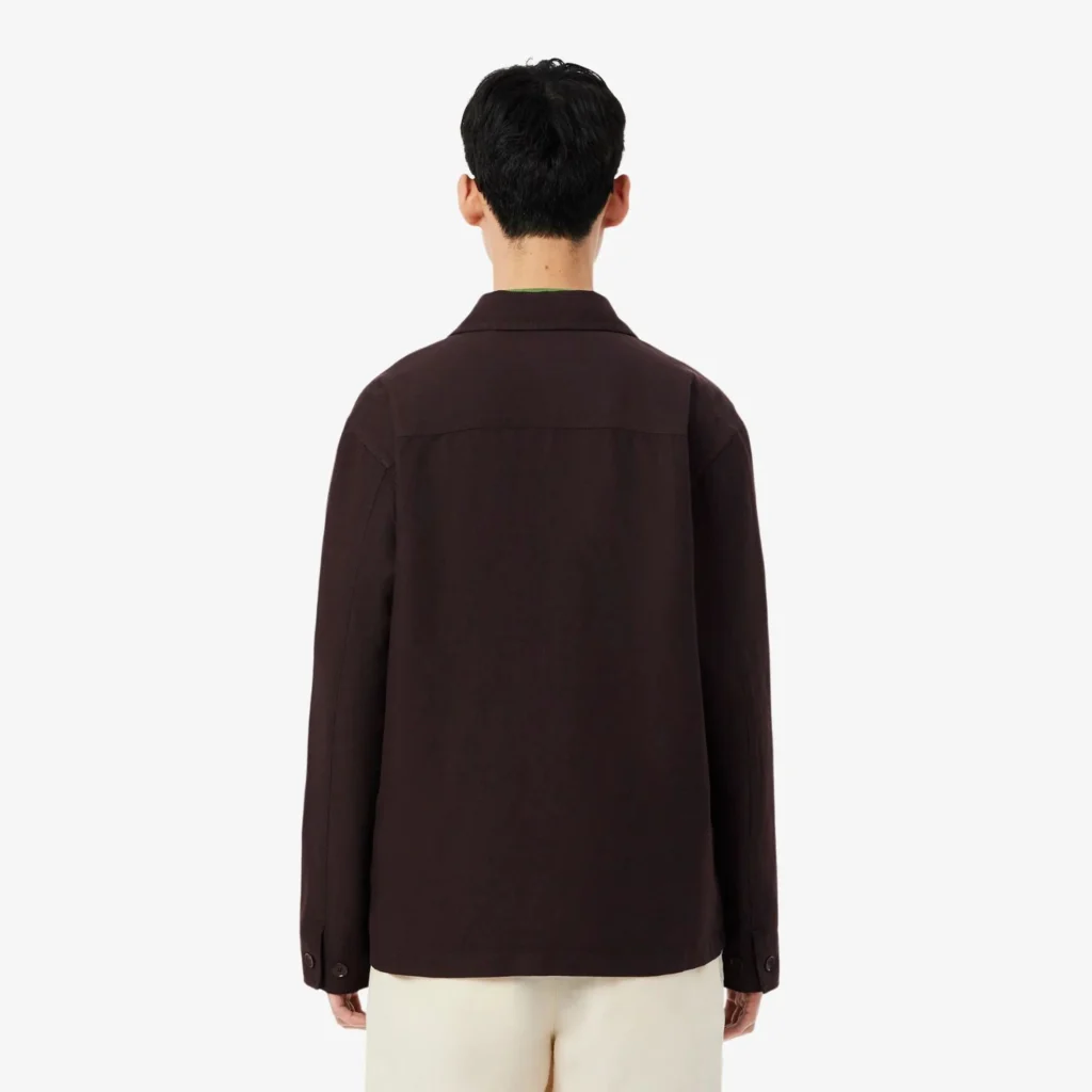 Lacoste Linen Blend Overshirt - Brown . 3LA