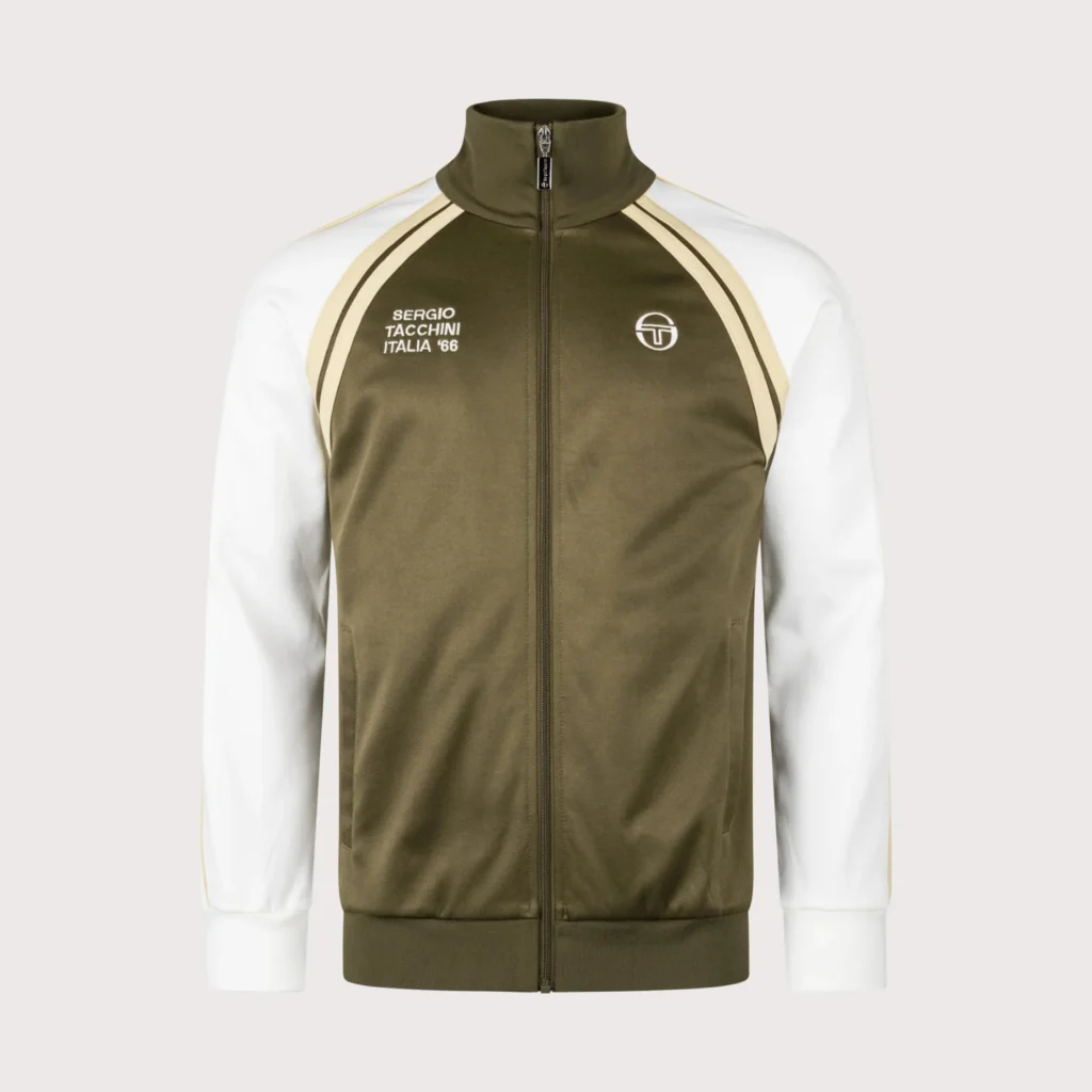 Sergio Tacchini Ghibli Davis Track Top - Dark Olive / Gardenia / Mojave Desert