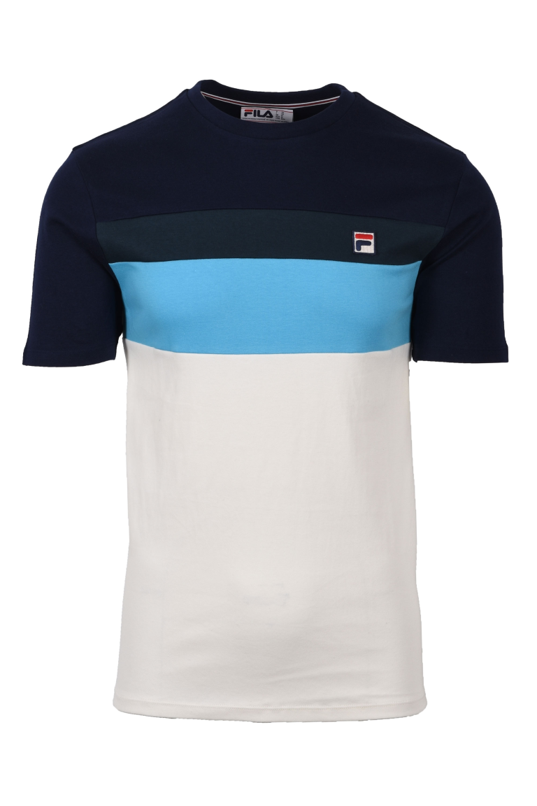 Fila Leary Regular Fit Short Sleeve T-Shirt - Egret/Aqua/Dark Teal