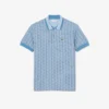 Lacoste Classic Fit Monogram Jaccquard Polo Shirt - Bleu Clair / Bleu . 1QI