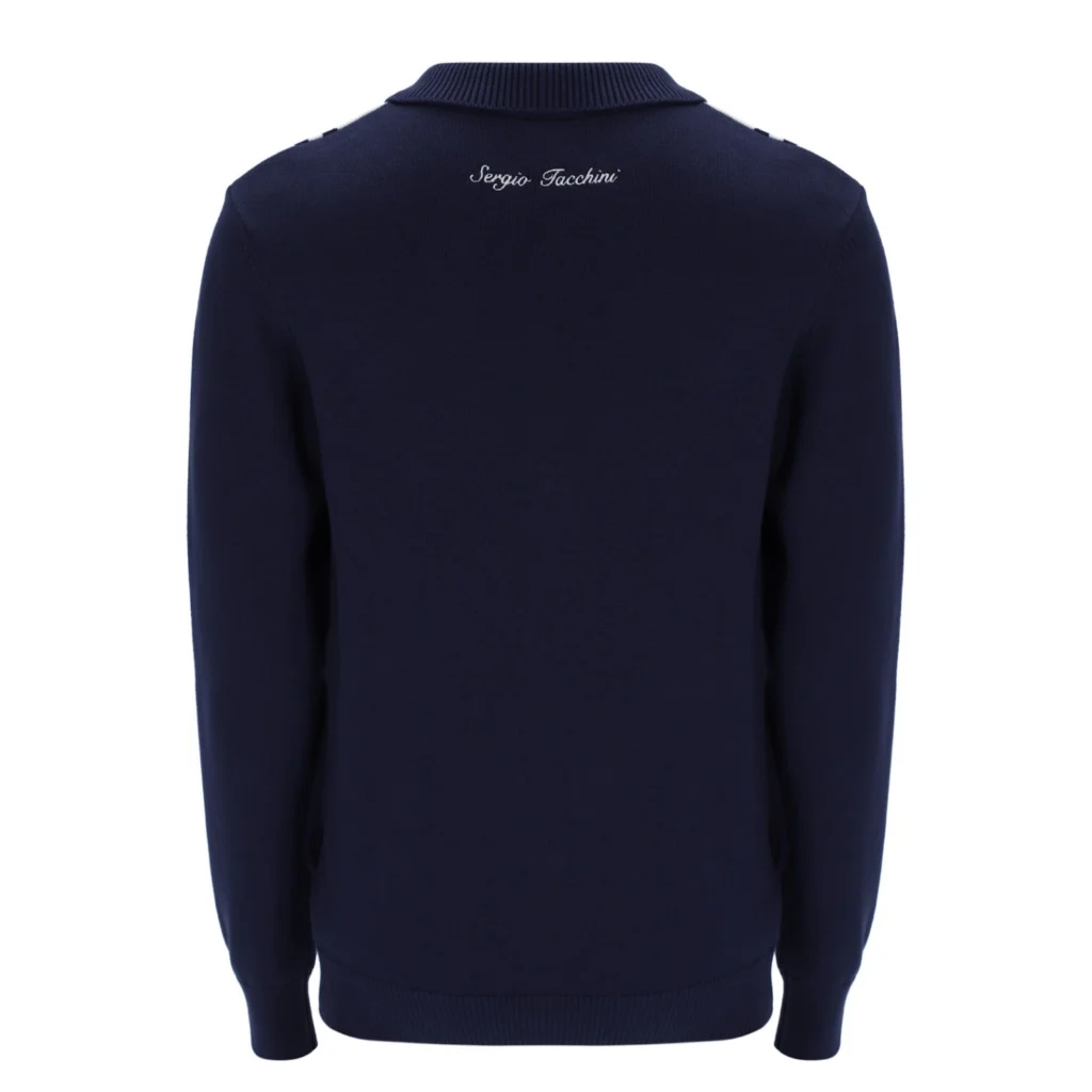 Sergio Tacchini Cipri Knit Cardigan - Maritime Blue / Gardenia