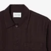 Lacoste Linen Blend Overshirt - Brown . 3LA