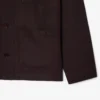 Lacoste Linen Blend Overshirt - Brown . 3LA