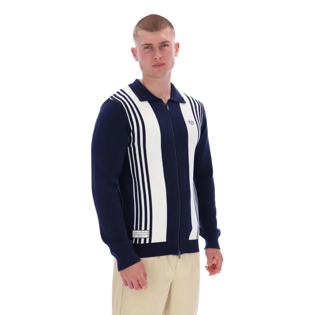 Sergio Tacchini Cipri Knit Cardigan - Maritime Blue / Gardenia