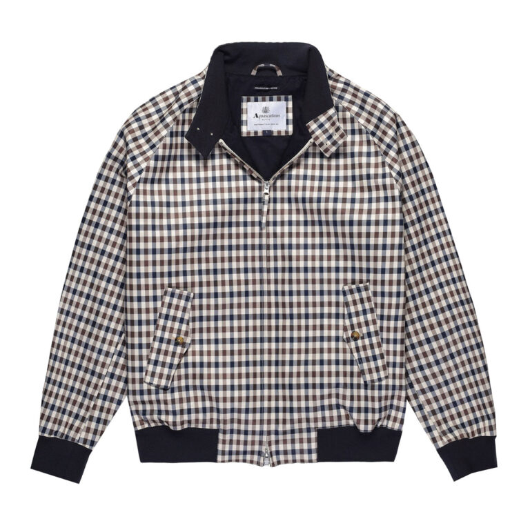 Aquascutum Active Archival Long Sleeve Regular Fit Harrington Jacket - Club Check