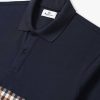 Aquascutum Active Club Check Insert Regular Fit Short Sleeve Polo - Navy