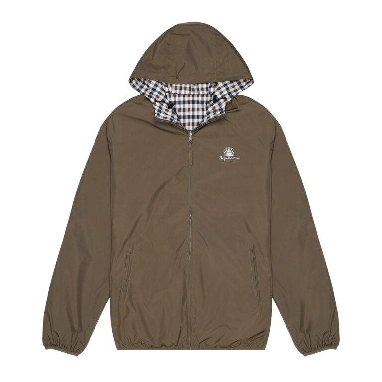 Aquascutum Active Hooded Regular Fit Long Sleeve Reversible Sailor Jacket - Army Green