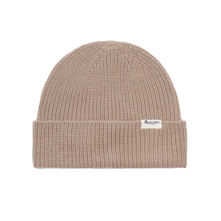 Aquascutum Active Logo Beanie - Beige