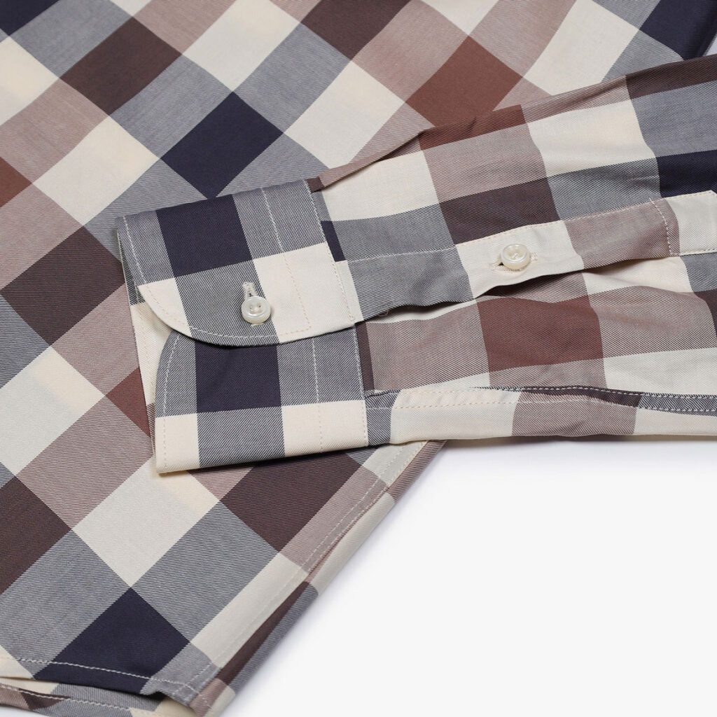 Aquascutum Active Macro Regular Fit Long Sleeve Iconic Shirt - Club Check
