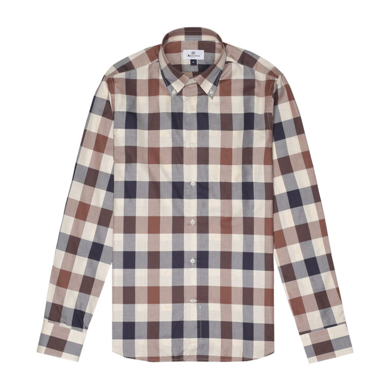 Aquascutum Active Macro Regular Fit Long Sleeve Iconic Shirt - Club Check