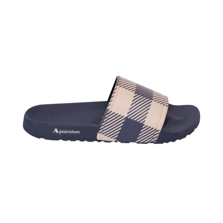 Aquascutum Active Macro iconic Slide - Navy/Club Check