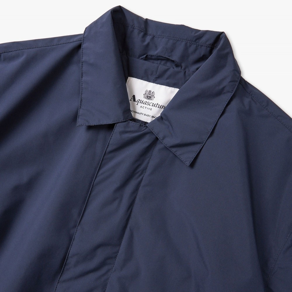 Aquascutum Active Regular Fit Long Sleeve RLG Packable Trench Jacket - Navy