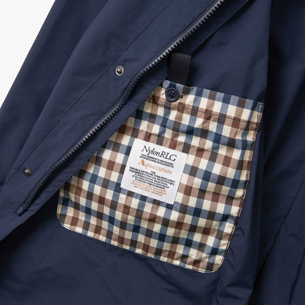 Aquascutum Active Regular Fit Long Sleeve RLG Packable Trench Jacket - Navy