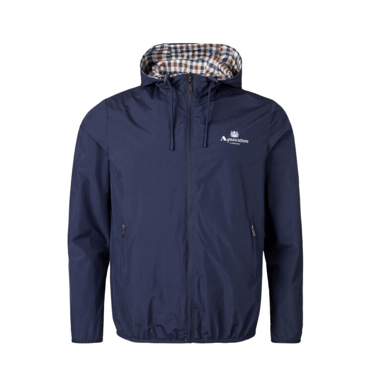 Aquascutum Active Regular Fit Long Sleeve Reversible Hooded Sailor Jacket - Navy