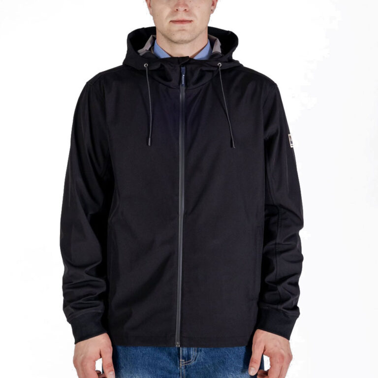 Aquascutum Active Regular Fit Long Sleeve Stretch Windbreaker Jacket - Black