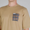 Aquascutum Active Regular Fit Short Sleeve Club Check Pocket T-Shirt - Beige/Club Check