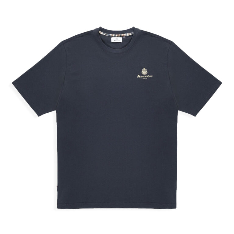 Aquascutum Active Regular Fit Short Sleeve Small Logo T-Shirt - Navy