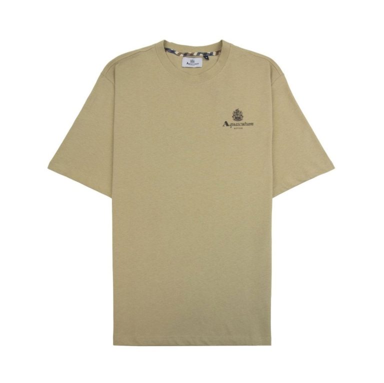 Aquascutum Active Small Logo Regular Fit Short Sleeve T-Shirt - Beige