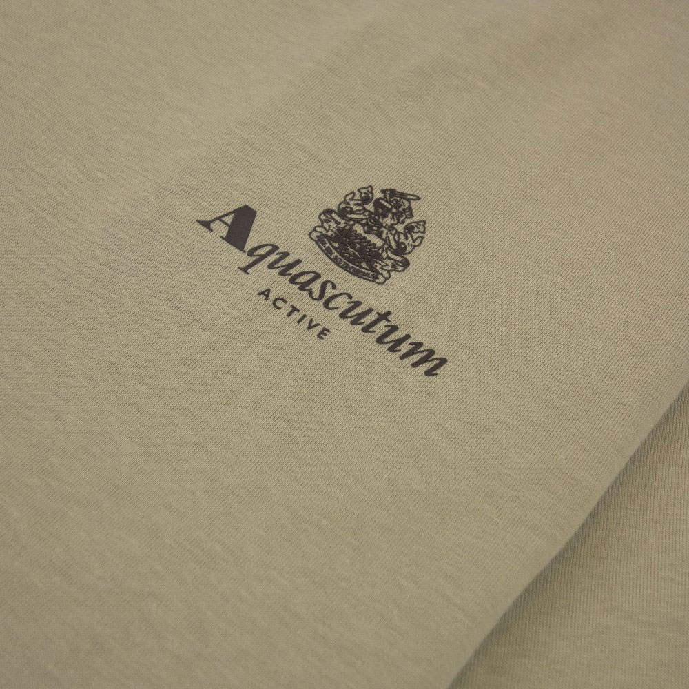 Aquascutum Active Small Logo Regular Fit Short Sleeve T-Shirt - Beige