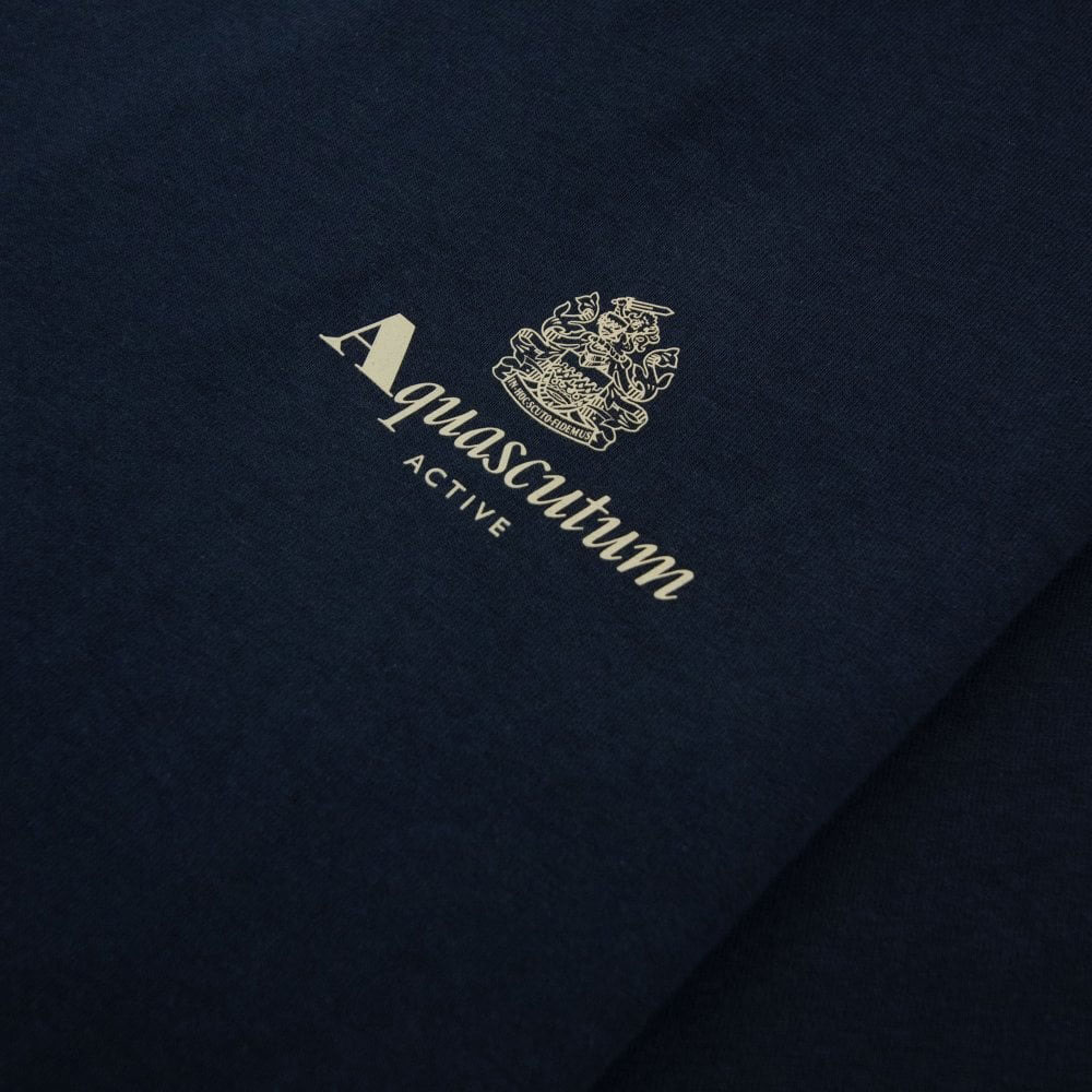 Aquascutum Active Small Logo Regular Fit Short Sleeve T-Shirt - Navy