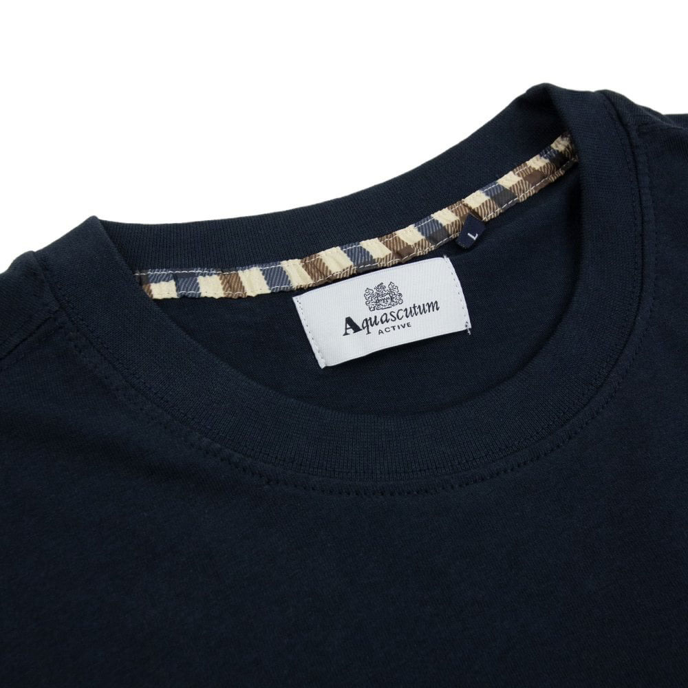 Aquascutum Active Small Logo Regular Fit Short Sleeve T-Shirt - Navy