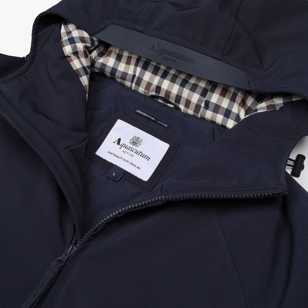 Aquascutum Active Soft Shell Regular Fit Long Sleeve Mid Parka - Navy
