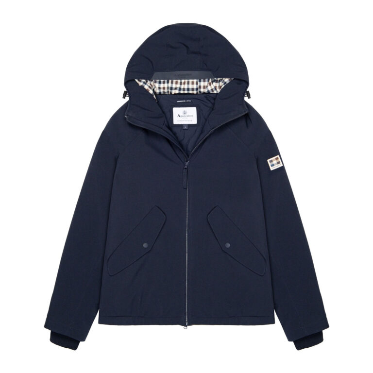 Aquascutum Active Soft Shell Regular Fit Long Sleeve Mid Parka - Navy