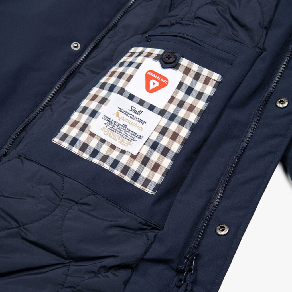 Aquascutum Shell Active Long Sleeve Regular Fit Mid Trench - Navy