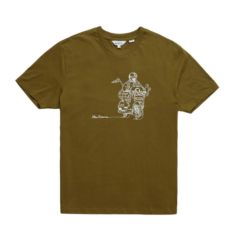 Ben Sherman Linear Cruise Regular Fit Short Sleeve T-Shirt - Grass Hopper