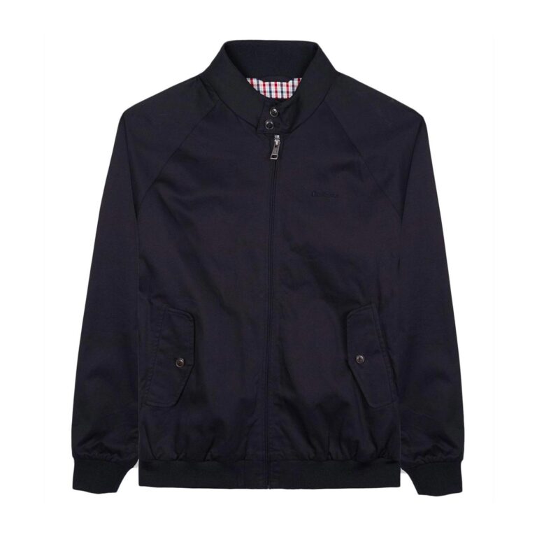 Ben Sherman Signature Regular Fit Long Sleeve Harrington Jacket - Black