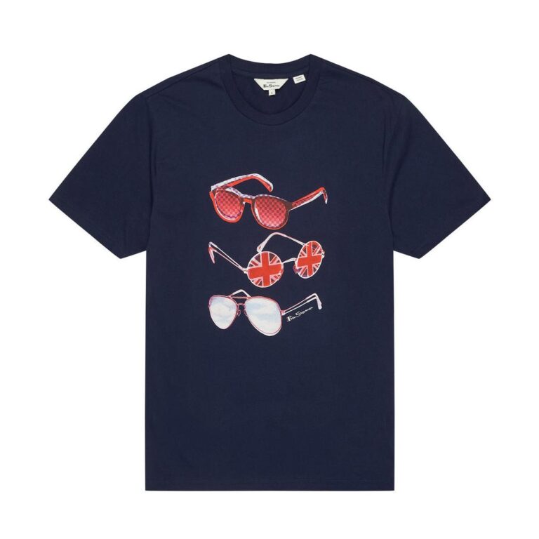 Ben Sherman Summer Shades Regular Fit Short Sleeve T-Shirt - Marine