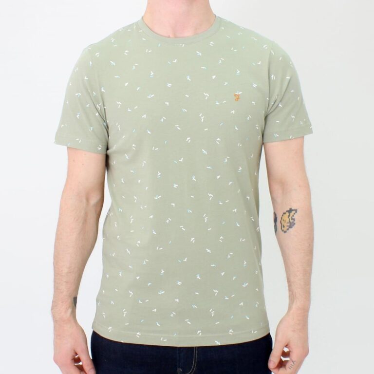 Farah Behrews Print Regular Fit Short Sleeve T-Shirt - Balsam Green