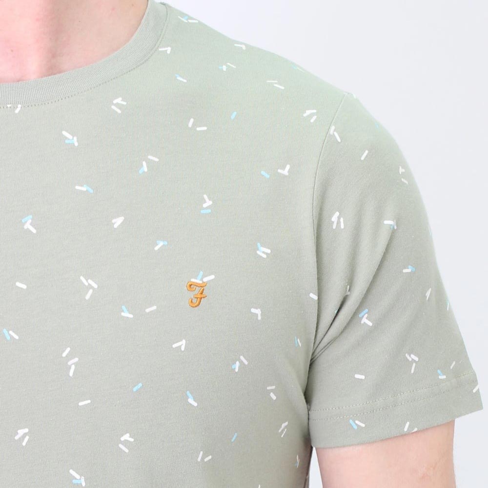 Farah Behrews Print Regular Fit Short Sleeve T-Shirt - Balsam Green