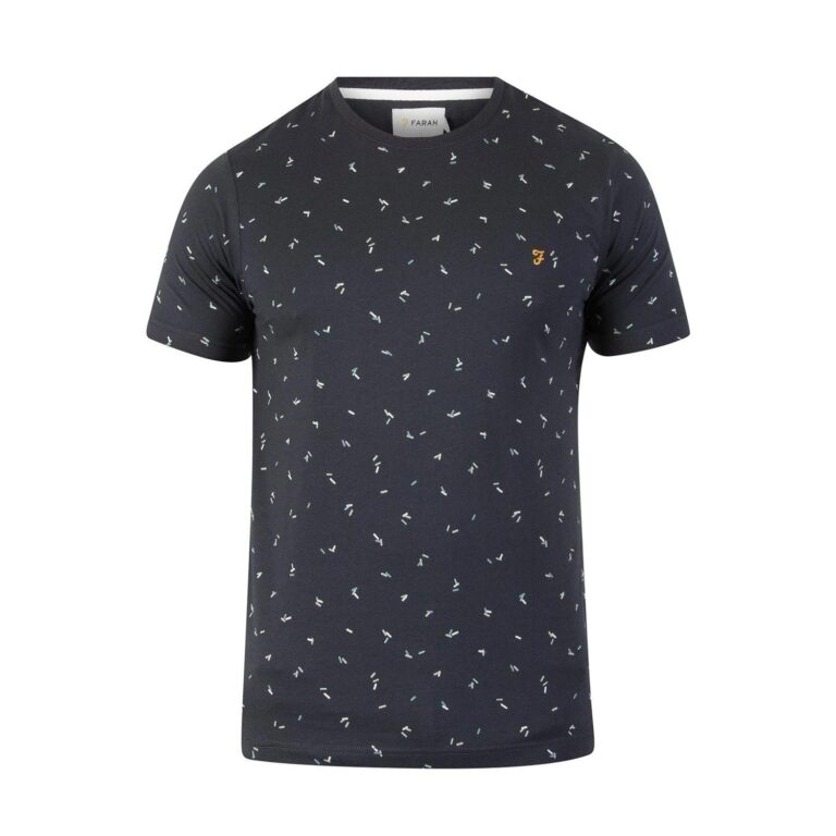 Farah Behrews Print Regular Fit Short Sleeve T-Shirt - True Navy