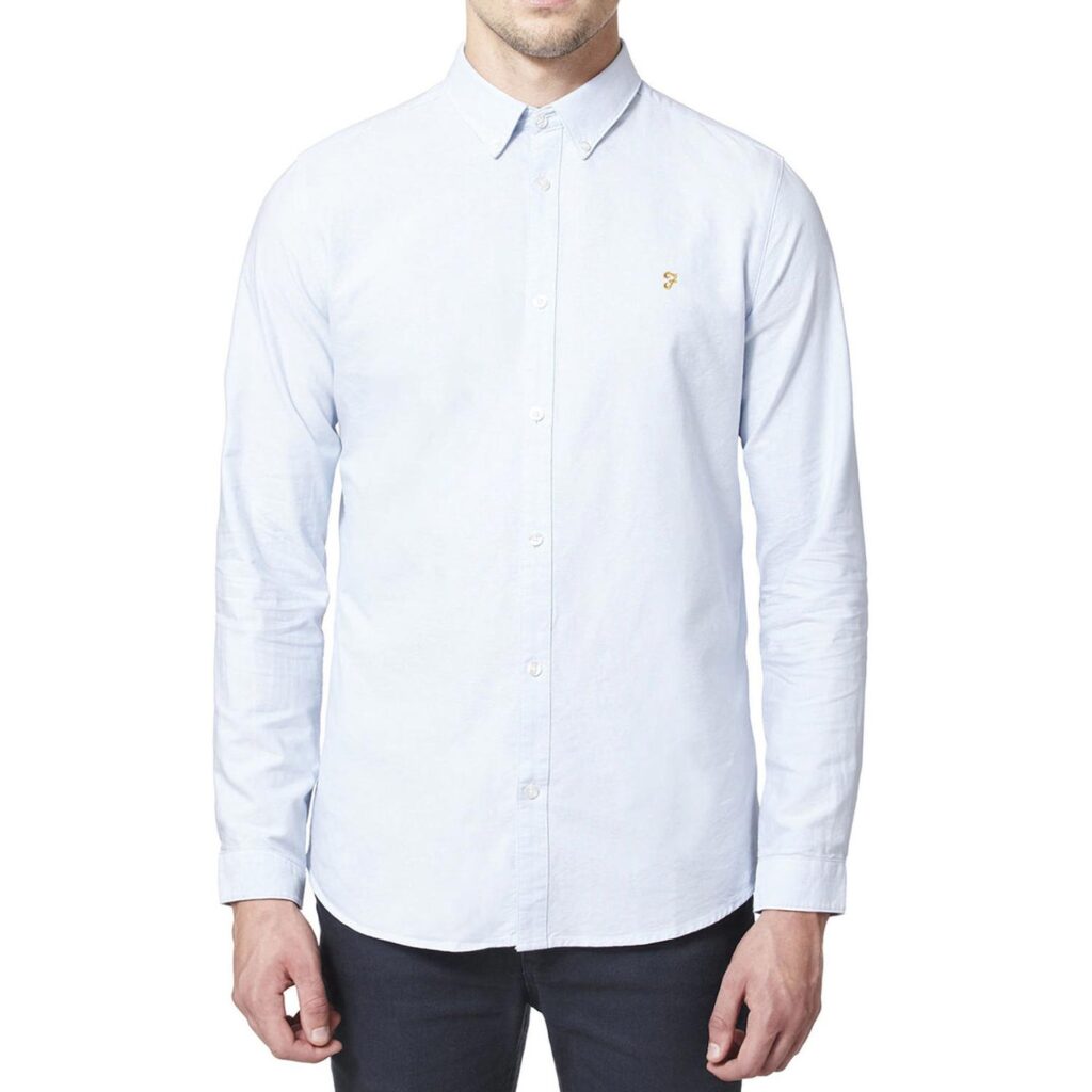 Farah Brewer Slim Fit Long Sleeve Shirt - Sky Blue