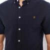 Farah Brewer Slim Fit Short Sleeve Shirt - Black Ink