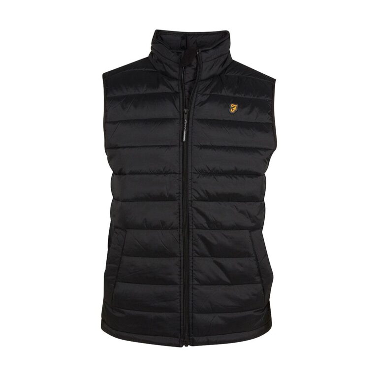 Farah Dover Padded Regular Fit Gilet - Deep Black