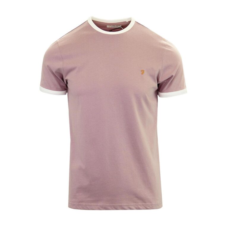 Farah Groves Ringer Regular Fit Short Sleeve T-Shirt - Wisteria Pink
