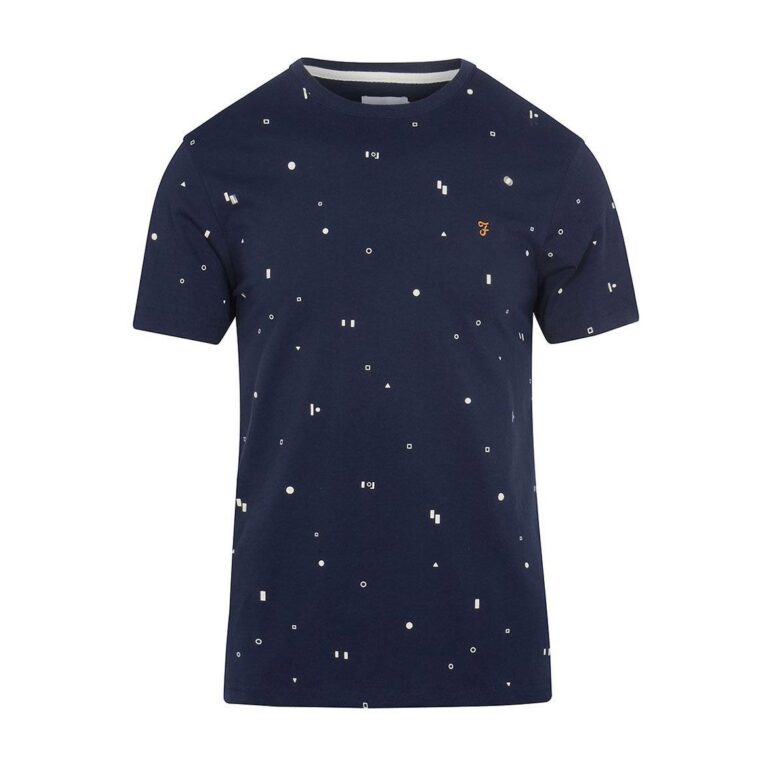 Farah May Print Regular Fit Short Sleeve T-Shirt - Yale Blue