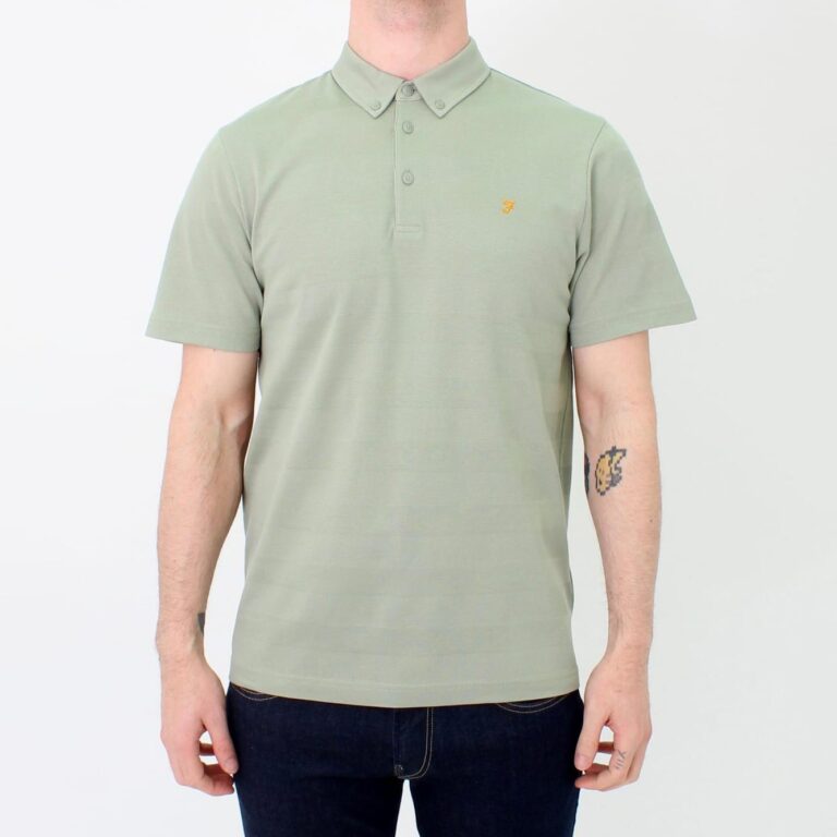 Farah Stapleton Regular Fit Short Sleeve Polo Shirt - Balsam Green