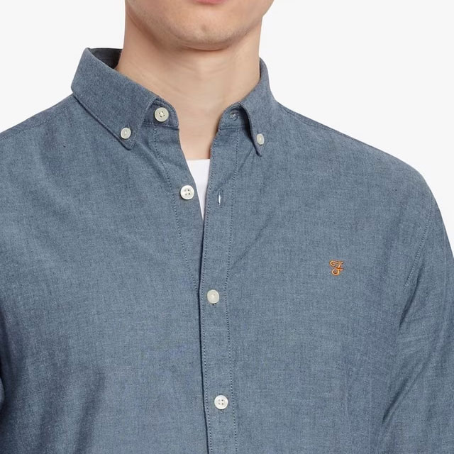 Farah Steen Regular Fit Short Sleeve Shirt - Blue Bell