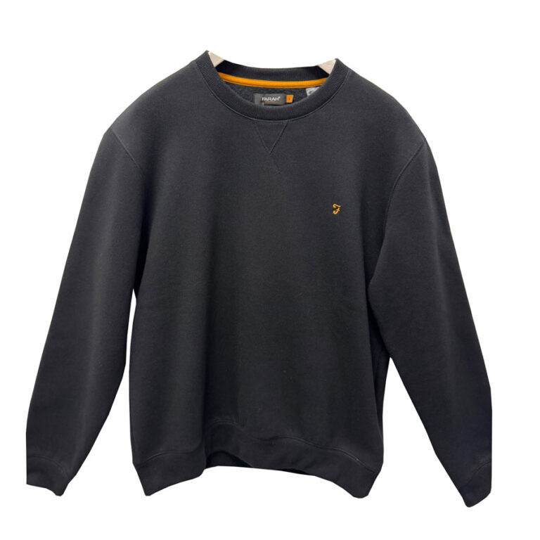 Farah Vintage Heavy Weight Classic Regular Fit Long Sleeve Sweatshirt - Black