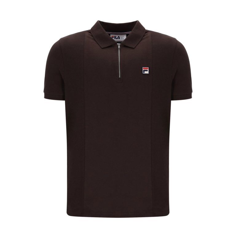 Fila Anton Regular Fit Short Sleeve Sew Panel Polo - Coffee Bean