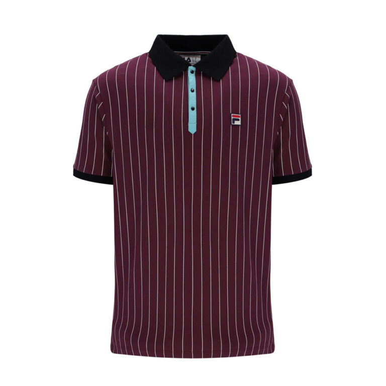 Fila BB1 Classic Vintage Striped Polo - Fig / Milky Blue / Gardenia / Black