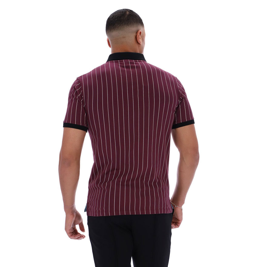 Fila BB1 Classic Vintage Striped Polo - Fig / Milky Blue / Gardenia / Black