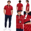 Fila BB1 Classic Vintage Striped Polo - Sun Dried Tomato / Black / White