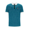 Fila Classic Vintage Striped Regular Fit Short Sleeve Polo - Deep Lagoon/Gardenia/Black